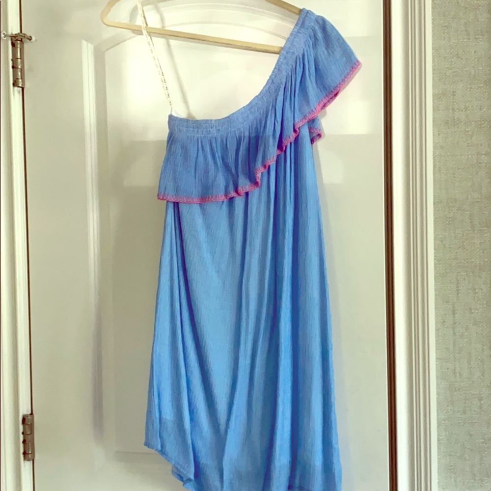 Lilly Pulitzer blue Emmeline one shoulder dress